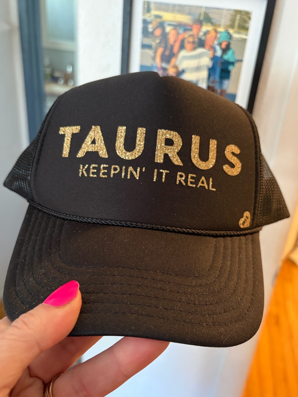 TAURUS Keepin' It Real Black Trucker Hat with Gold Lettering
